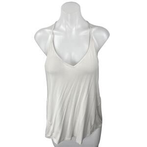 Lululemon Women's White Sleeveless Split Back Workout Athletic Tank Top Size 8